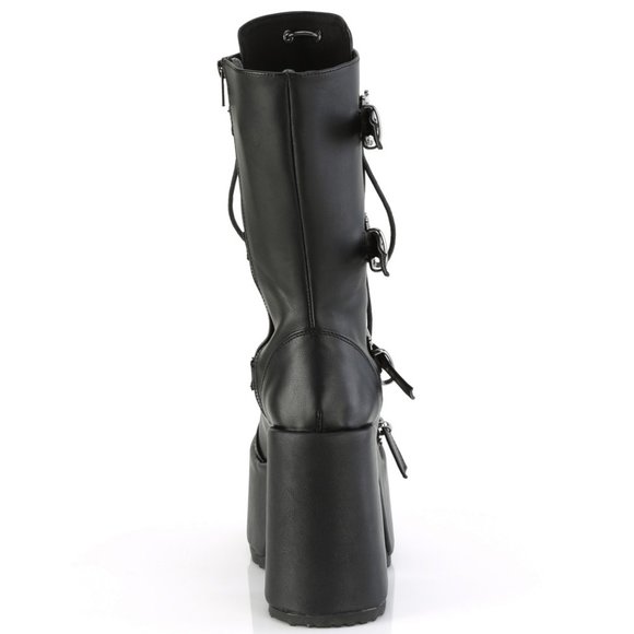 Skull Gothic Platform High Heel Lace Up Boots - Picture 5 of 5